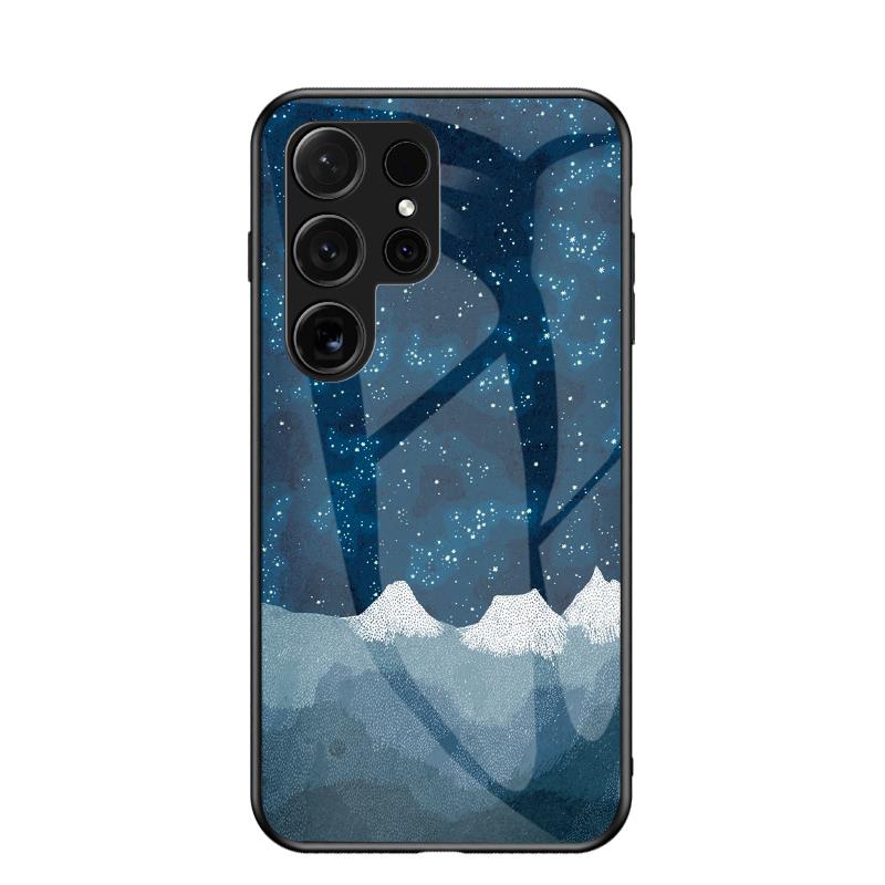 For Samsung Galaxy S24 Ultra S24 Plus S24 S23 Ultra S23 Plus S23 S22 Ultra S22 Plus S22 Starry Sky Pattern Glass Phone Case