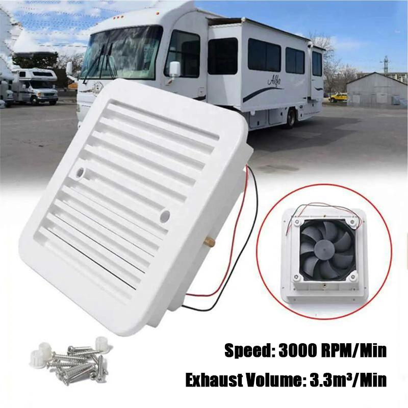 12V Uni-Directional Cooling Air Vent Fan UV-Protected Low Noise Motorhome Caravan RV Parts Accessories 3000 RPM/Min