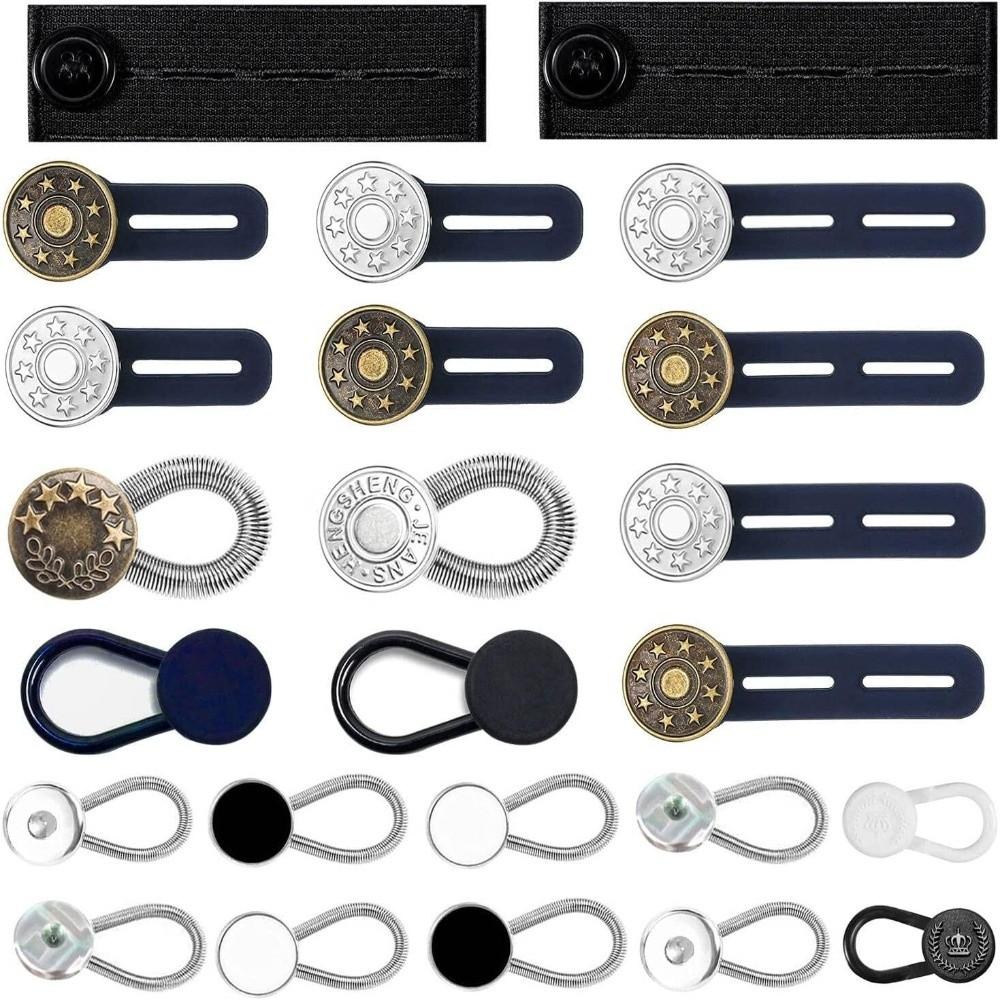 12/16/24/26 pcs Strong Elasticity Waist Extender Buttons Button Style No Sew Extensions for Jeans