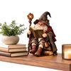 Гном, читающий книгу, фигурка из смолы, волшебник, фэнтези, ученый, антикварный декор для дома, библиотеки, стола