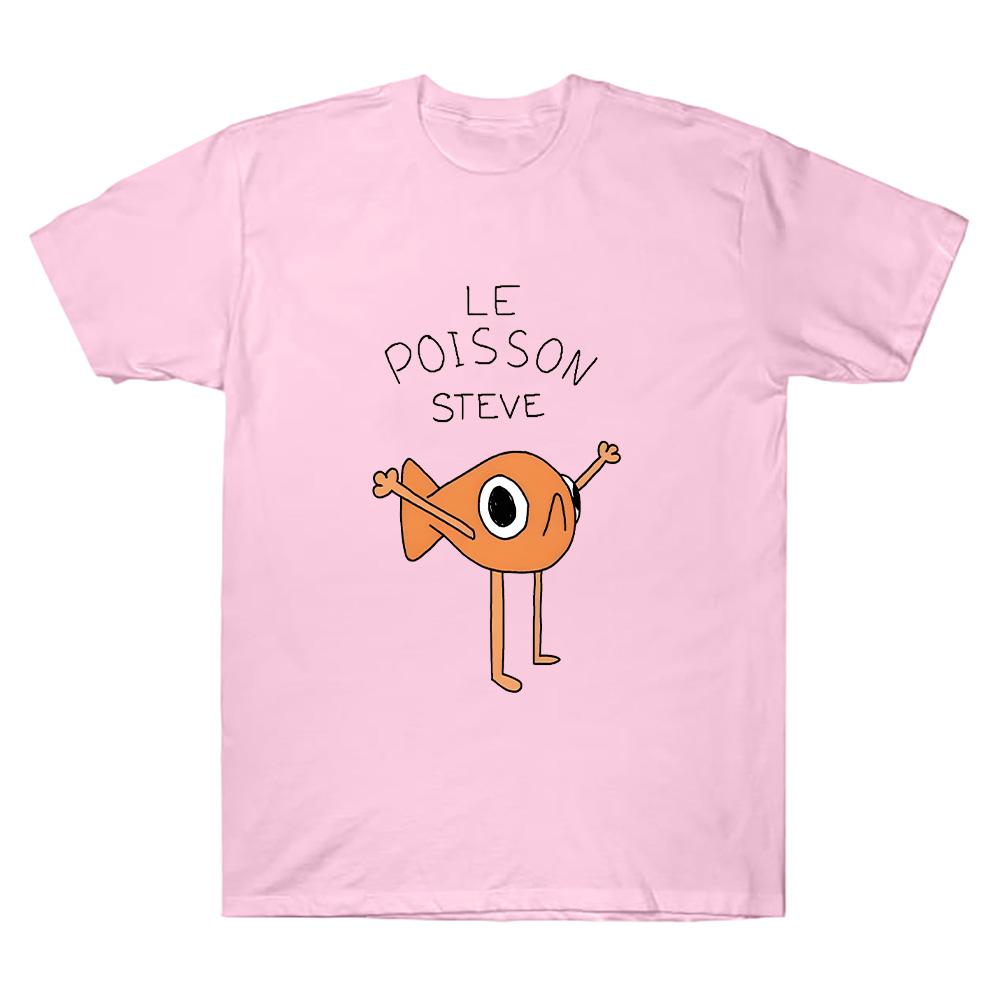 Смешная рыба Le Poisson Стив Футболка Мемы Мультяшный Принт Топы Хлопок Мерч Мода Короткий Рукав Круглый Вырез Футболка Унисекс Одежда Y2K