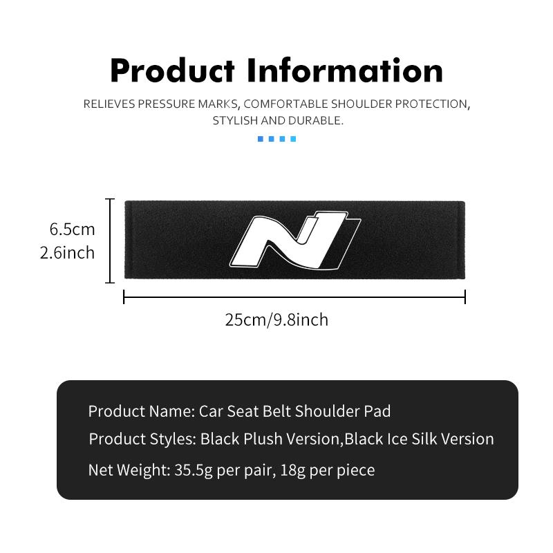Car Seat Belt Shoulder Protector Cover Safety Belt Padding Pad Mat For Hyundai GDi i10 I10 N Line Solaris Genesis Azera Santafe fedt2
