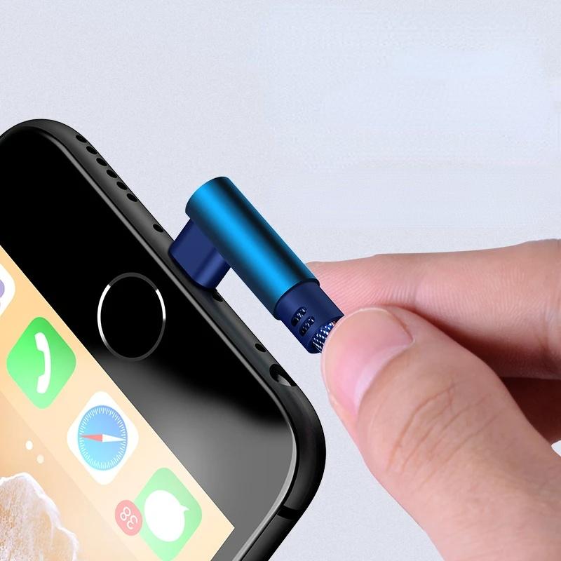 Extra Long L Type Curved Braided USB Cable for IPhone Samsung L Huawei L Fast Charging Cable Micro C Type USB Cable