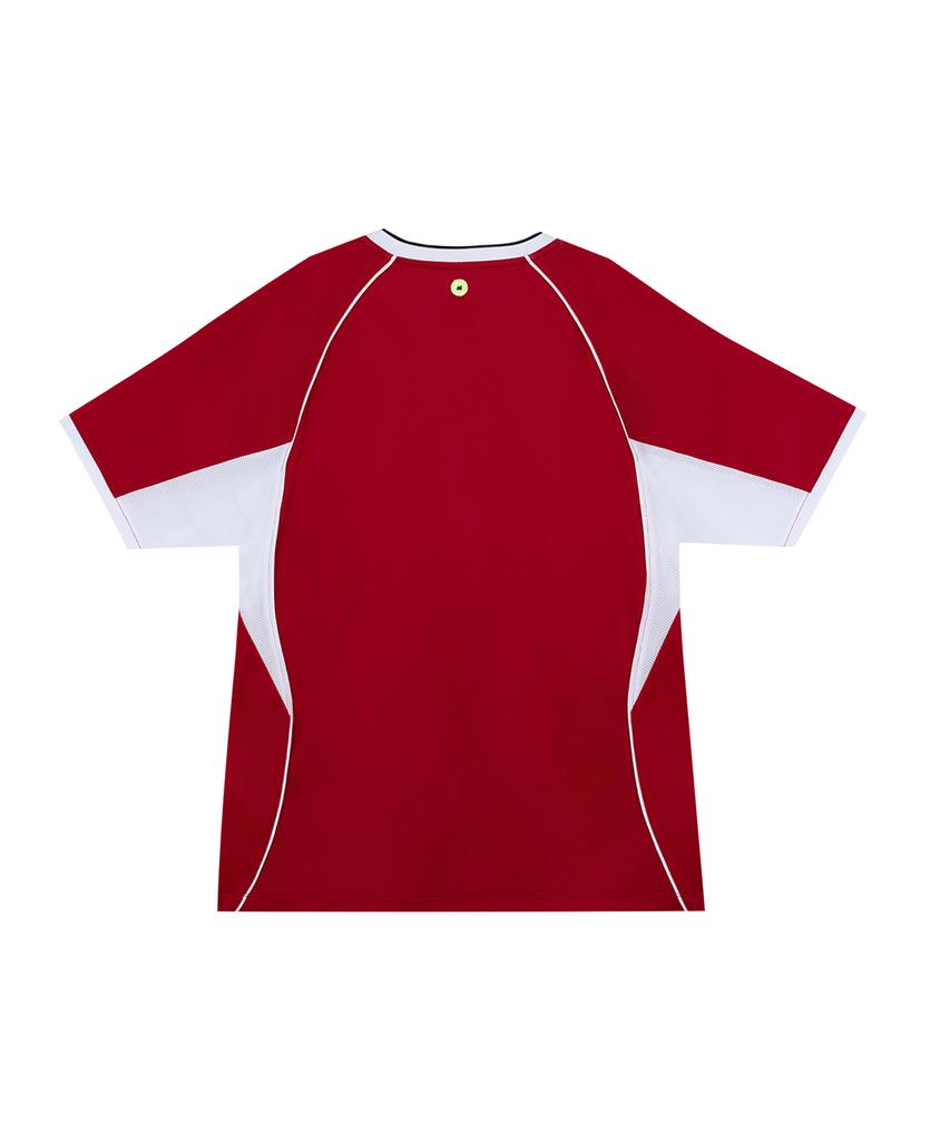 YONEX 265Ts001M Красная Мужская Вырезанная Цветовая Точка Теннисная Игровая Одежда