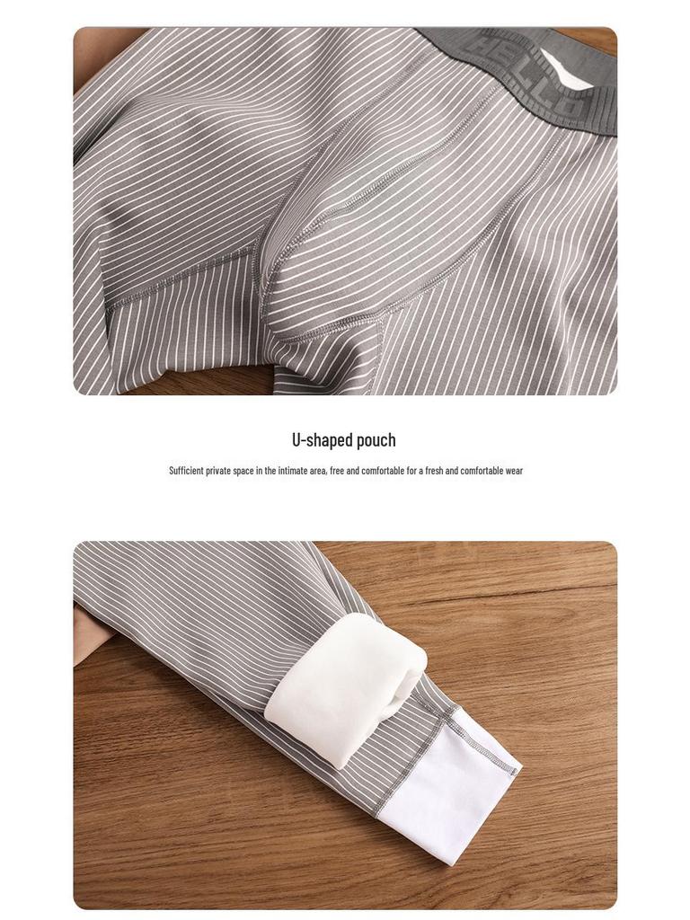 Men's Fleece-Lined Base Layer Pants - Extra Thick, Elastic, Warm Cotton Wool Long Johns for Boys & Youth In Solid Colors for Cold Weather