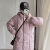 2024 Женское маленькое молочно-розовое утолщенное хлопковое зимнее пальто с капюшоном