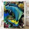 Underwater World Blue Fish Coral Shower Curtain Home Decor Waterproof Bathroom Accessories Wall Hanging for Bathrooms