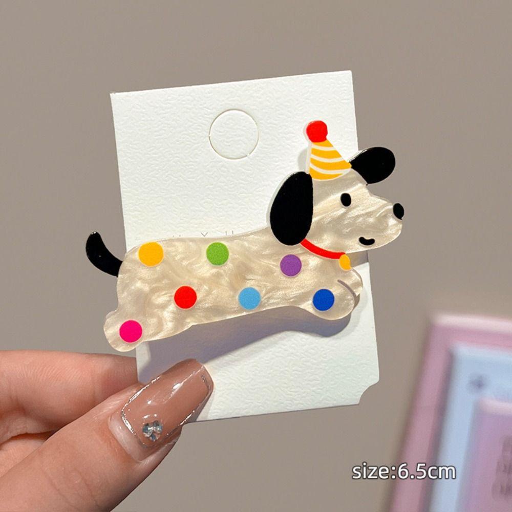 5Pcs Multicolor Puppy Hairpin Acrylic Duckbilled Clip New Cat Hair Clip Headwear