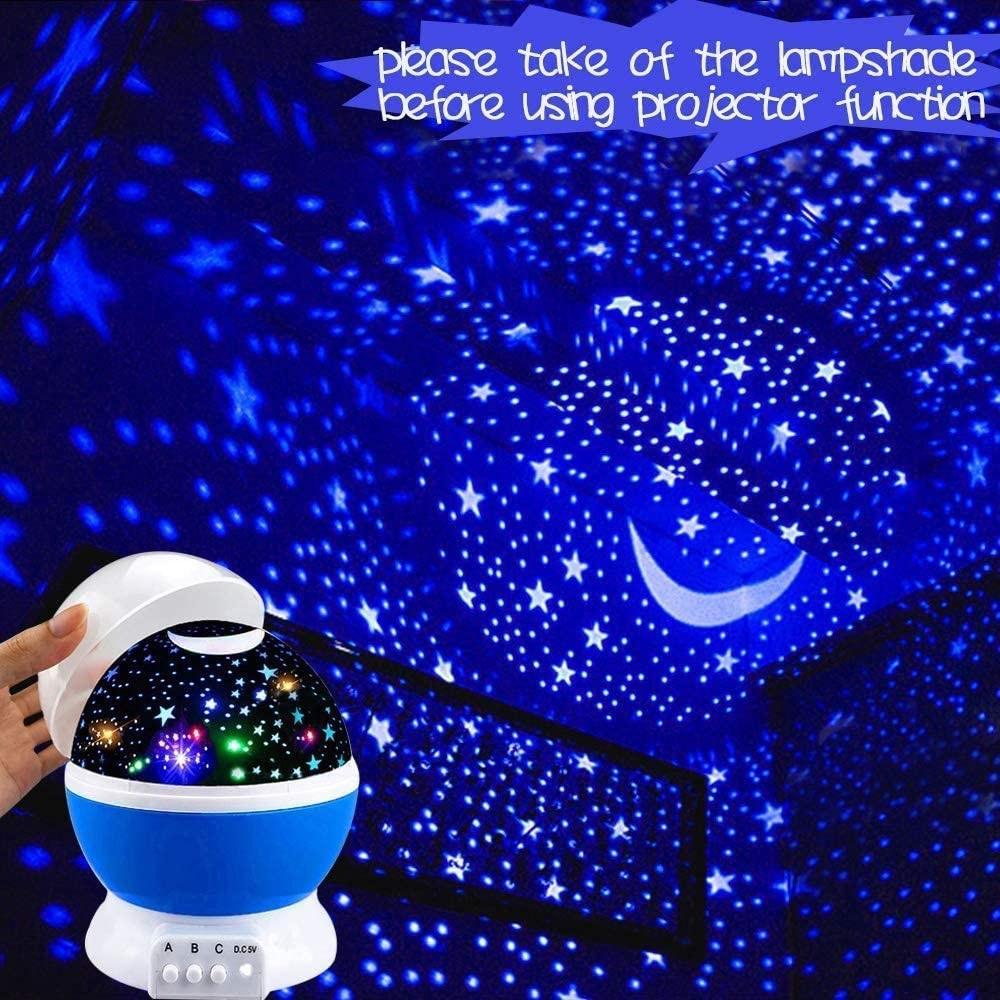 Ночник для детей Проектор звезд и луны Вращающаяся на 360 градусов лампа Подарки