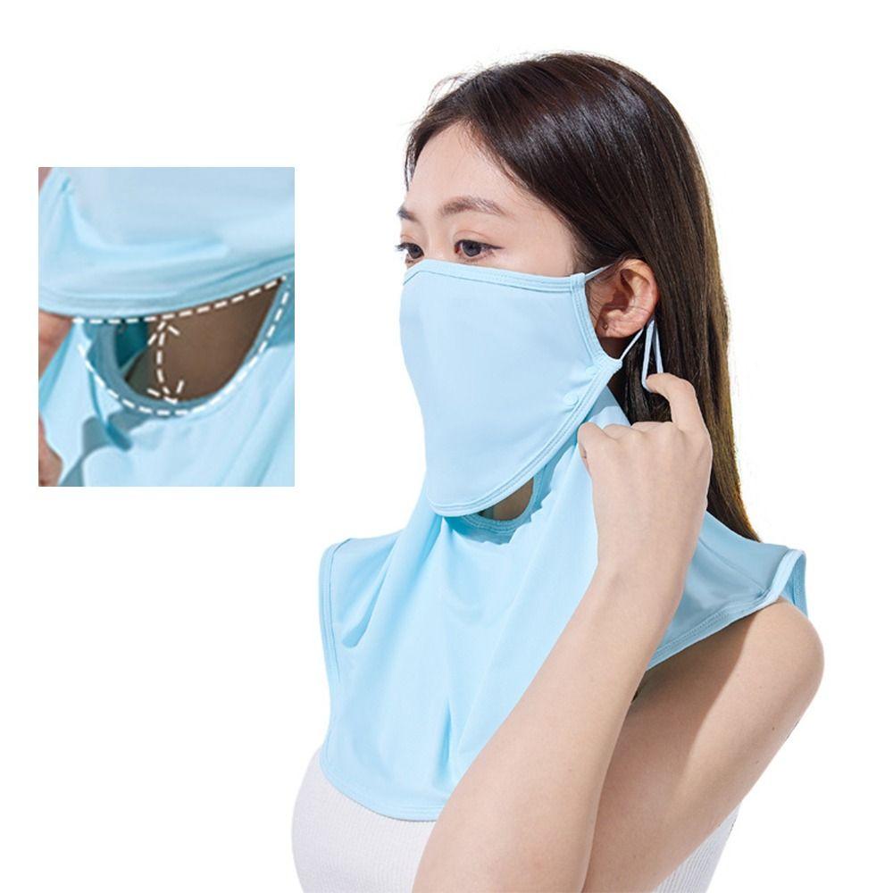 UV Protection Summer Face Scarves Sun Proof Windproof Bib New Ice Silk Mask