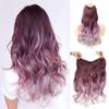 Синтетические V-образные длинные вьющиеся волнистые наращивание волос в накладных волосах из термостойкого волокна с градиентом фиолетового, серого цвета для женщин