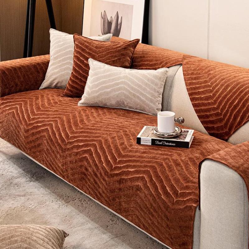 Четырехсезонный универсальный противоскользящий коврик для дивана, минималистичный современный высококачественный светильник для подушки сиденья, роскошный серый чехол для дивана для гостиной, тканевый чехол