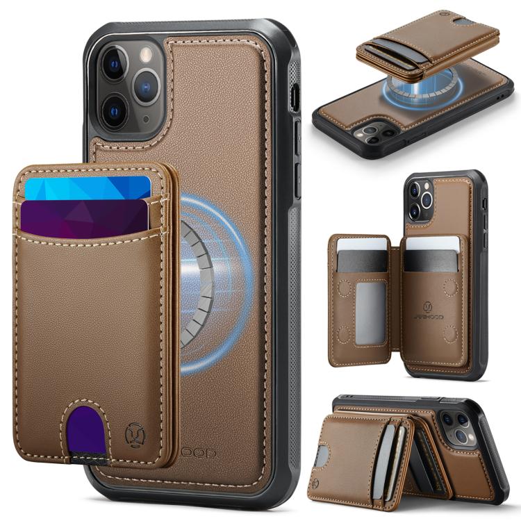 JEEHOOD J10 Чехол-книжка для телефона с карманом для карт, MagSafe, разделенный, RFID, кожаный