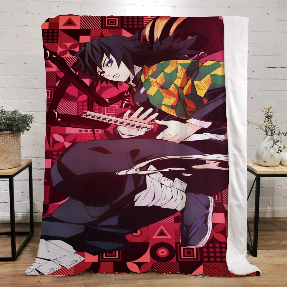 Demon Slayer Смешное одеяло Кровать Индивидуальные одеяла и пледы Микрофибра Постельное белье Дом и украшение Пляжное полотенце Вязаный плед Наколенник
