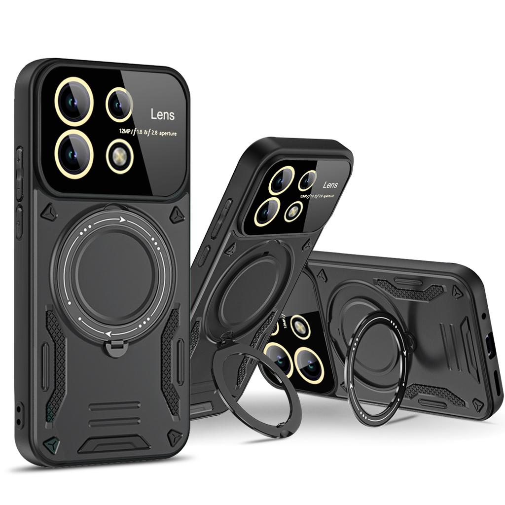 Luxury Armor Magsafe Wireless Charging Case For Redmi Note13 Pro Plus Note 13 4G 5G Magnetic Ring Bracket Bumper Cover