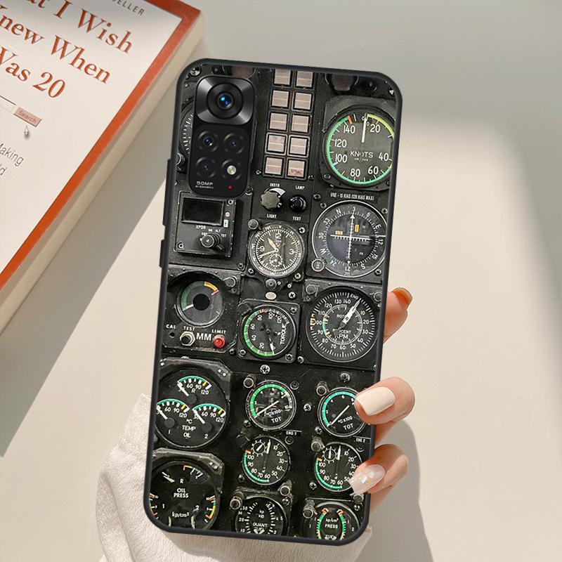 Aviation Aeroplane Pilot Cockpit Case For Xiaomi Redmi Note 11 10 Pro 8 9 9S 10S 11S 9A 9C 10A 10C K40 K50 Gaming Cover