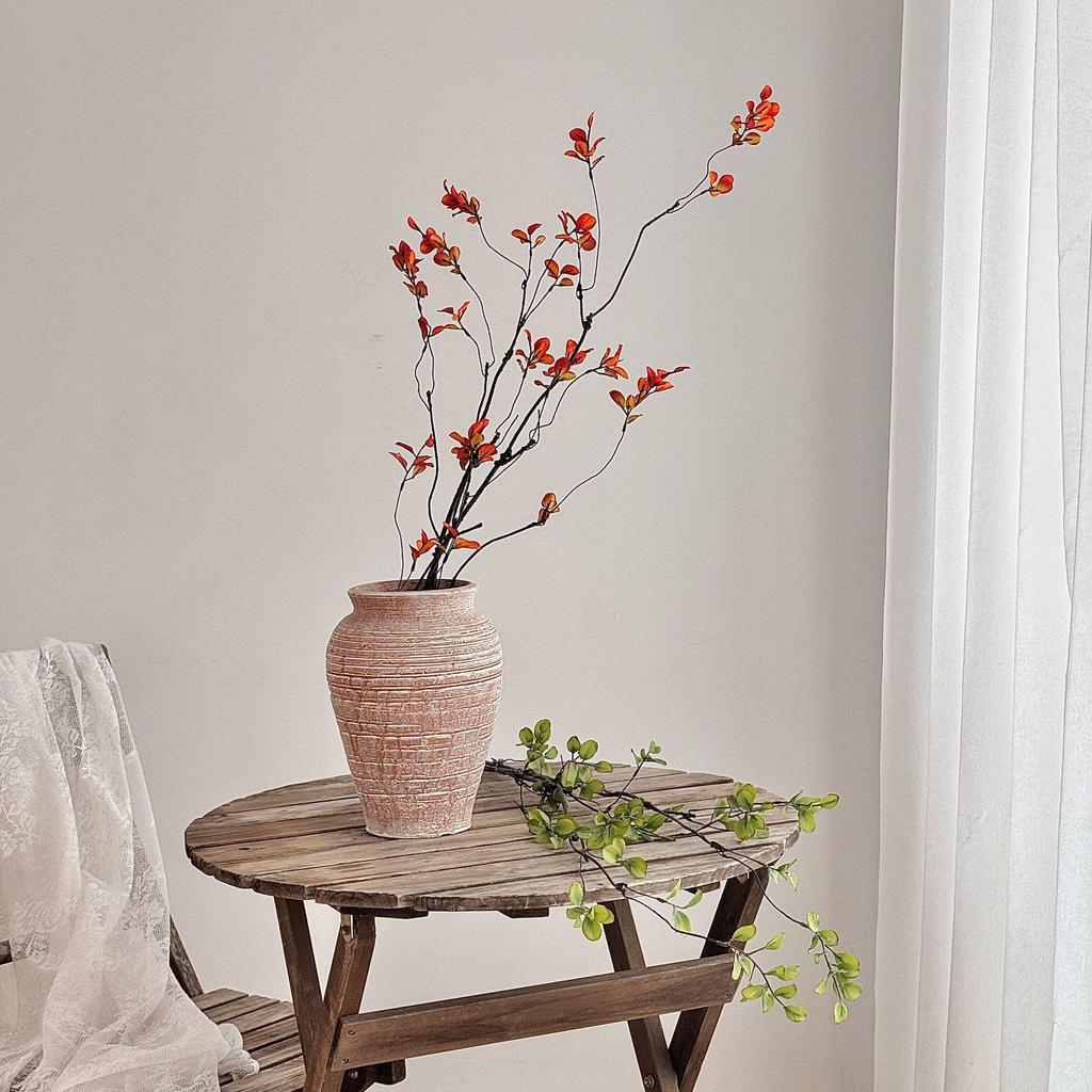 Chinese Style Autumn Branches for Home and Hotel Decor - Artificial Green Plant Ornaments for Flower Arrangements