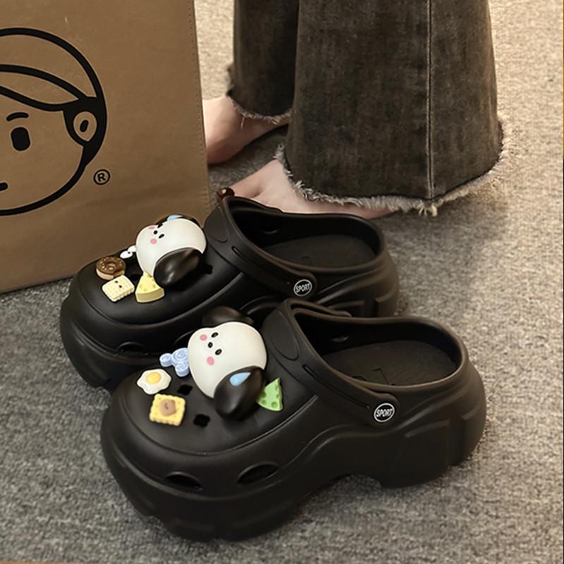 Женские клоги на толстой подошве, увеличивающие рост: Стильные Нескользящие, Дышащие, с Закрытым Носком для Ношения на Улице, в Офисе, Операционной или Летом.