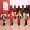 6PCS/ BOX Mini Wooden Nutcracker Ornament Soldier Figure Christmas Tree Pendant Office Table Xmas Decor Statues Gifts For Friend