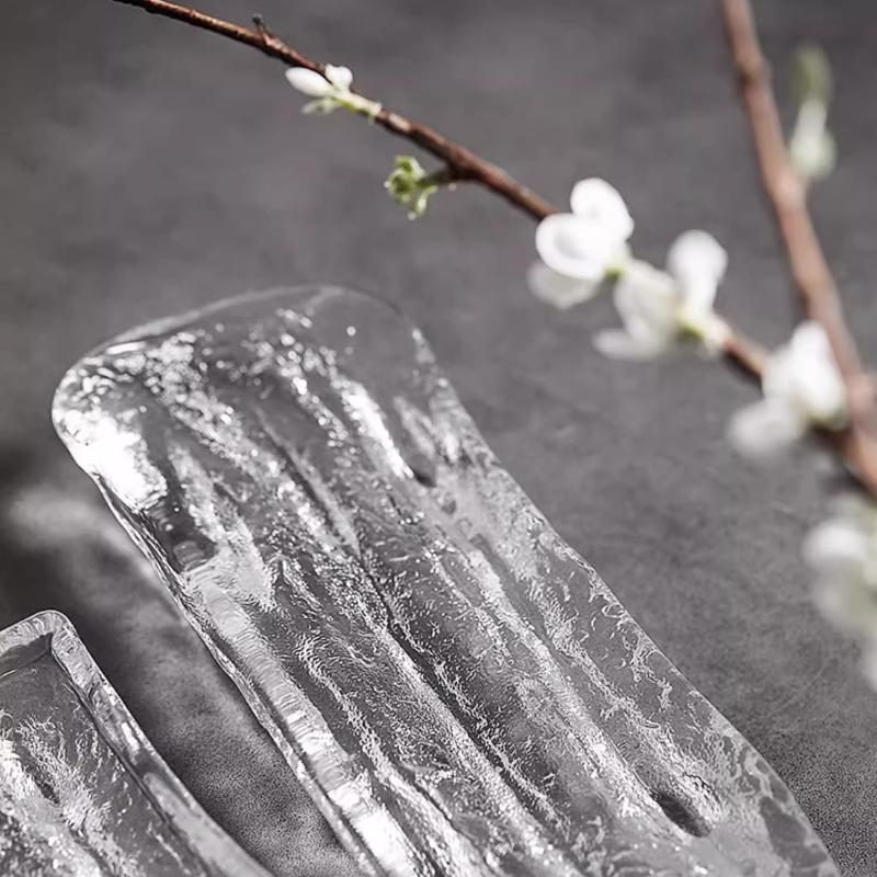 Японская стеклянная доска для сашими, суши Ice River, кухонная посуда, столовые приборы, ужин, торт, ресторан, бар, семейный сад