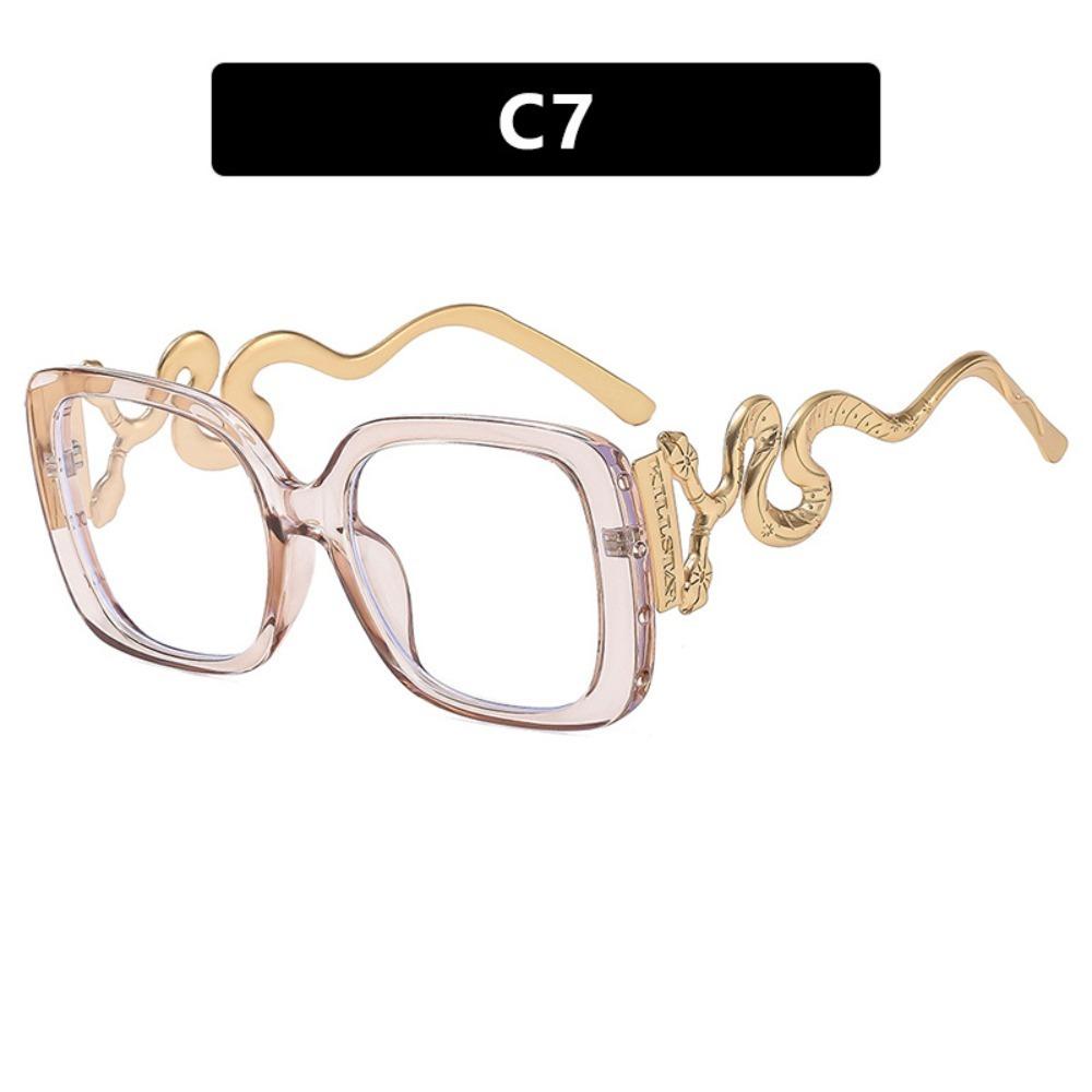 Square Snake Leg Large Frame Flat Mirror For Women New Home Anti-Blue Light Glasses Frame Retro Personalized Party Glasses Frame