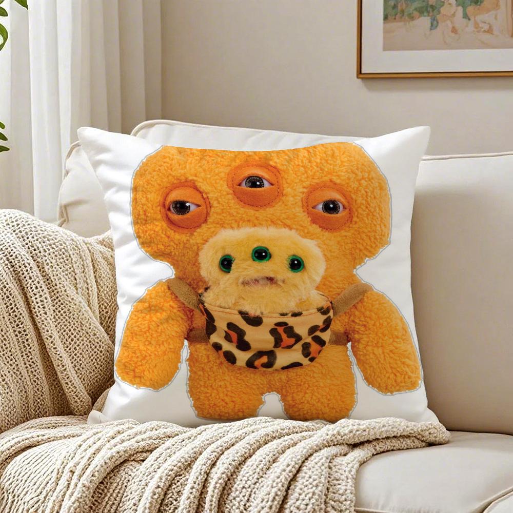 Weird Unique Toy FFuggler DDolls Cushion Cover Linen Pillowcase Soft  for Sofa Bed Home Room Decor