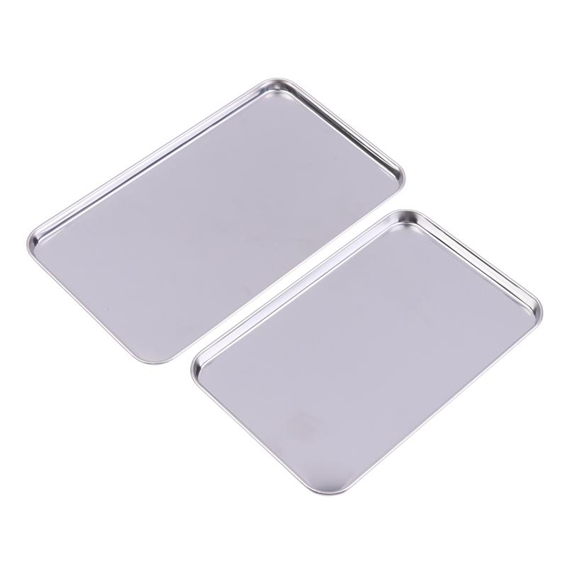 Nordic Stainless Steel Rectangular Tray Pastry Food Baking Plates Pallet Storage Disk Snack Cake Dish Organizer Tray Home Decor