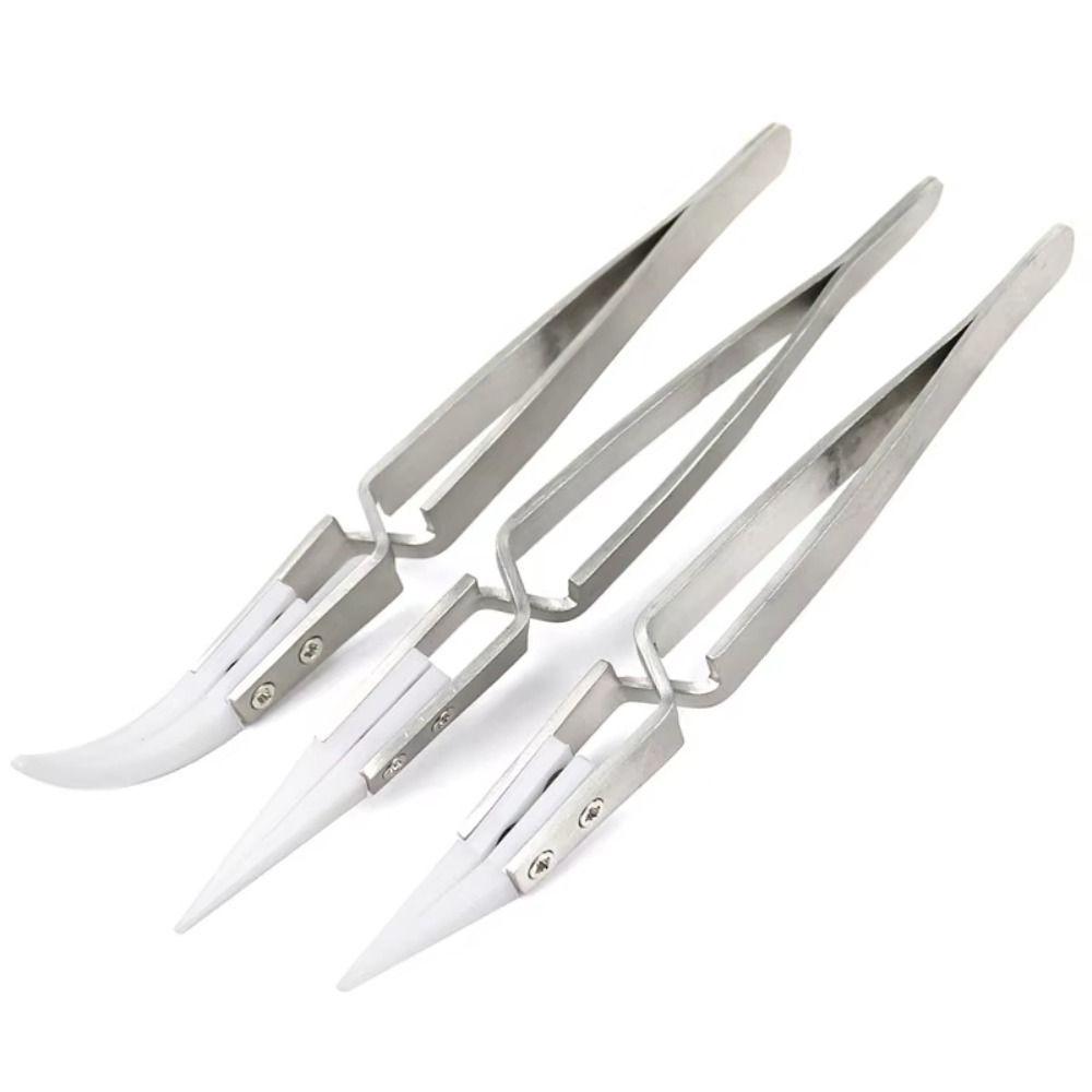 3 PCS Soldering Soldering Tweezers Reverse Anti-Static Tweezers Ceramic Tweezer  Household