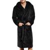(SU)Men's Winter Lengthened Coralline Plush Shawl Bathrobe Long Sleeved Robe Coat