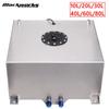 Universal Aluminum 2.5/5/10/15/20 Gallon 10/20/40/60/80L Fuel Surge Cell Tank With Cap and Sensor Foam Inside Silver