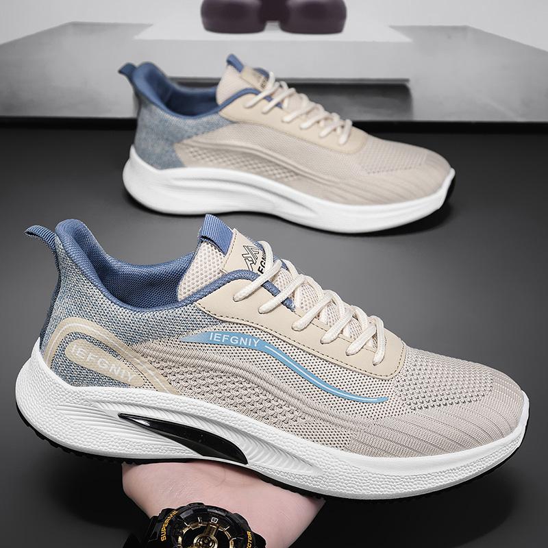 Men's 2025 Flyknit Mesh Breathable Odorous Casual Sports Shoes Men Lightweight Soft Soled Running