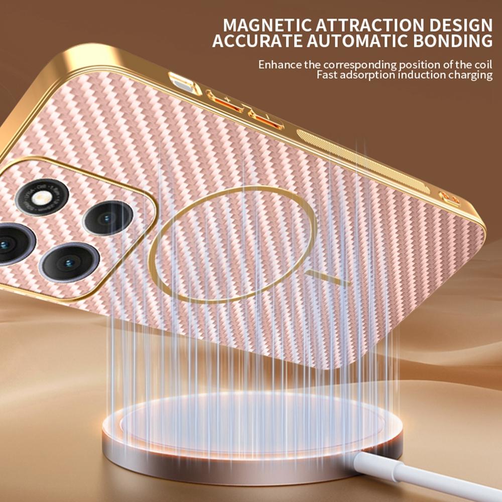 For Motorola Moto G86 5G Phone Case Carbon Fiber Textured Electroplated TPU Back Cover