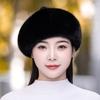 Imitation Mink Hair Beret In Winter Slim and Fashionable and Versatile Thickened Warm Hat Octagonal Hat Octagonal Warm