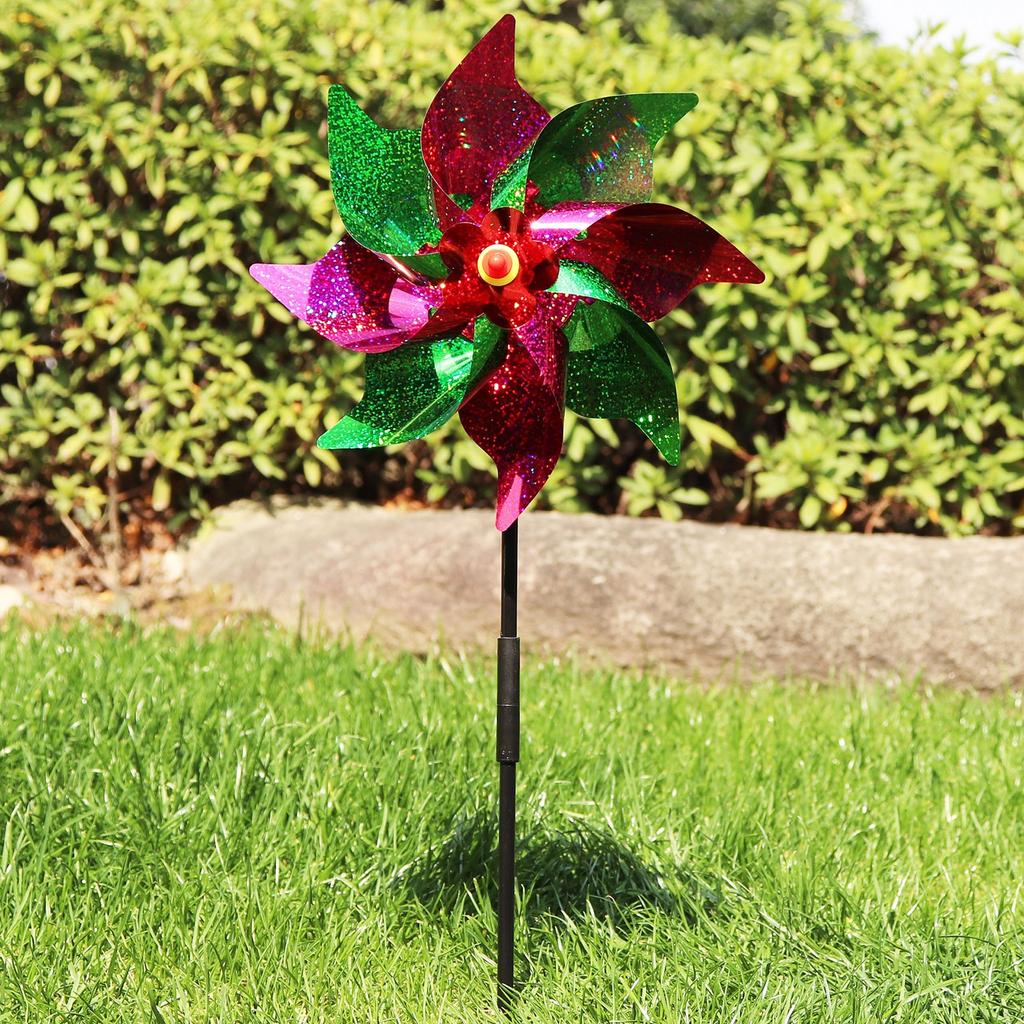 24CM Octagonal Children's Windmill Stall Bird Color Plastic Decoration Stall Toy DIY