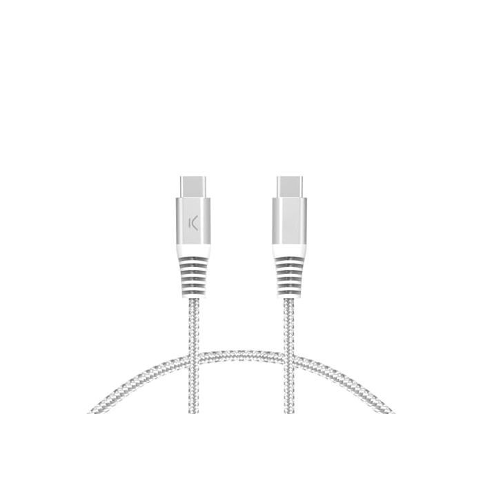 Кабель USB-C на USB-C - KSIX smart your tech - 60 Вт - Power Delivery - Сверхбыстрая зарядка - Плетеный