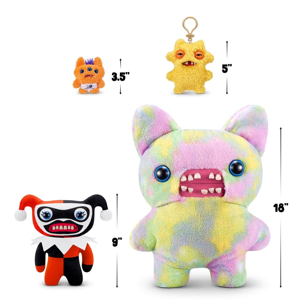 ZURU Fuggler x DC 9-inch Funny Ugly Monster Plush Toy, Soft Superhero Doll Plush, for Kids and Adults (Harley Quinn)