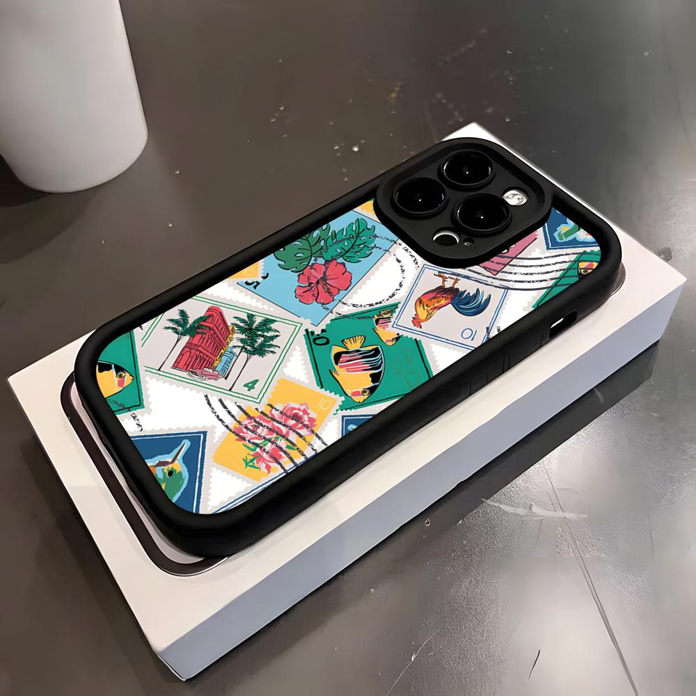 Latest Retro Stamp Creative Designs Phone Case For IPhone 17 Pro Max 16 15 14 Pro Max IPhone 13 Pro Max 11 Plus Silicone Cover
