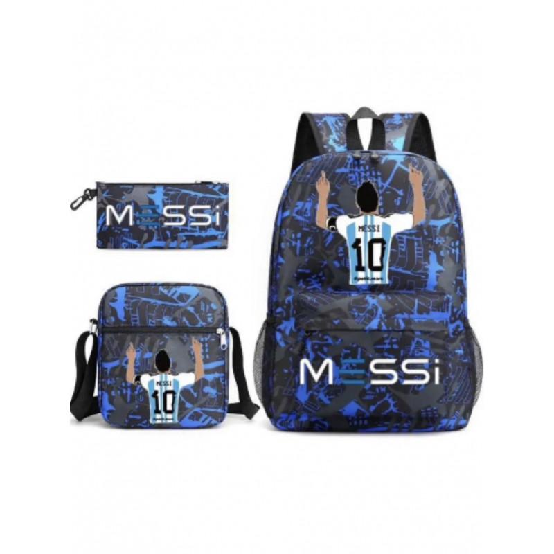CR7C Kids School Backpack Set With Printed Design - Oxford Fabric Dual-Shoulder Bag Shoulder Pencil Case Grades 5-6