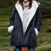 Women Casual Fashion Outerwear Long Sleeve Hooded Jacket Coat Autumn Winter Solid Color Print