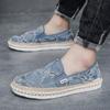 2024 Винтажная мужская повседневная обувь Летняя дизайнерская мужская парусиновая обувь Дышащие мокасины без застежек Мужская обувь на плоской подошве для вождения