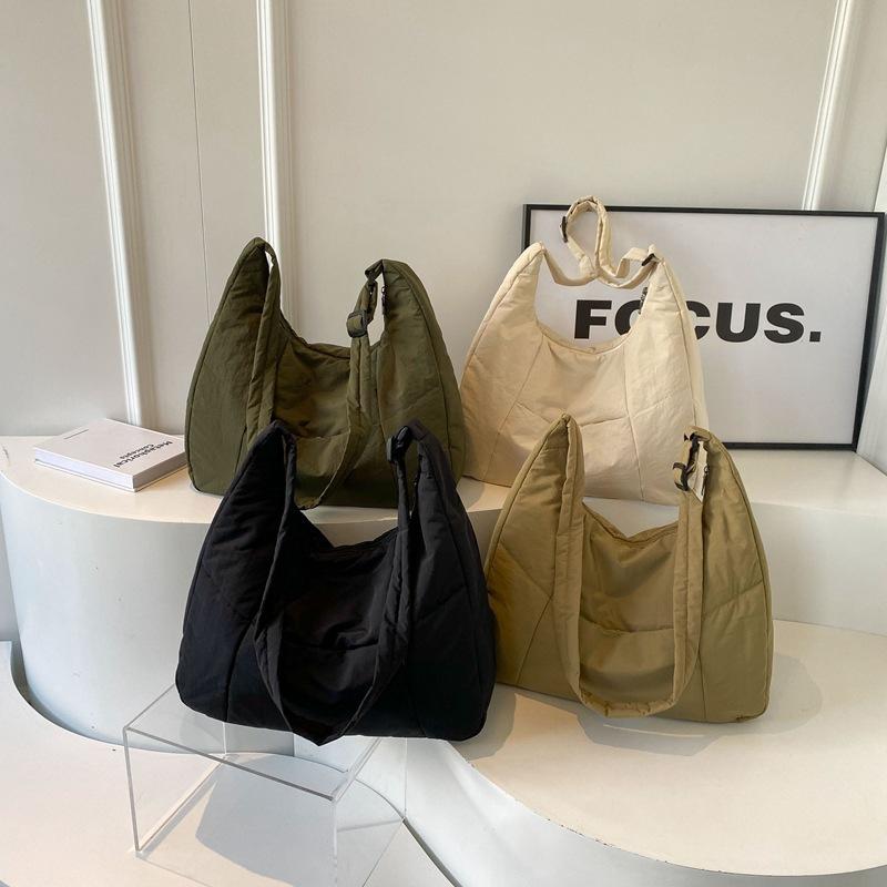 2024 осень новая большая сумка для пельменей простая хлопковая одежда корейская версия кроссбоди женская сумка через плечо