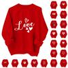 Women's Casual Fashion Valentine's Day Print Long Sleeve O-Neck Sweatshirts Pullover Top