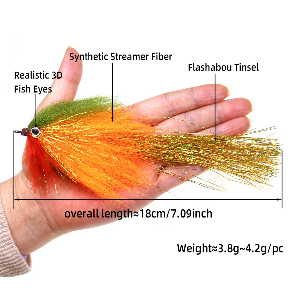 #4/0 Big Game Streamer Fly Приманка для ловли хищника в соленой и пресной воде 3D Fish Eyes Для форели, щуки, окуня, морских приманок