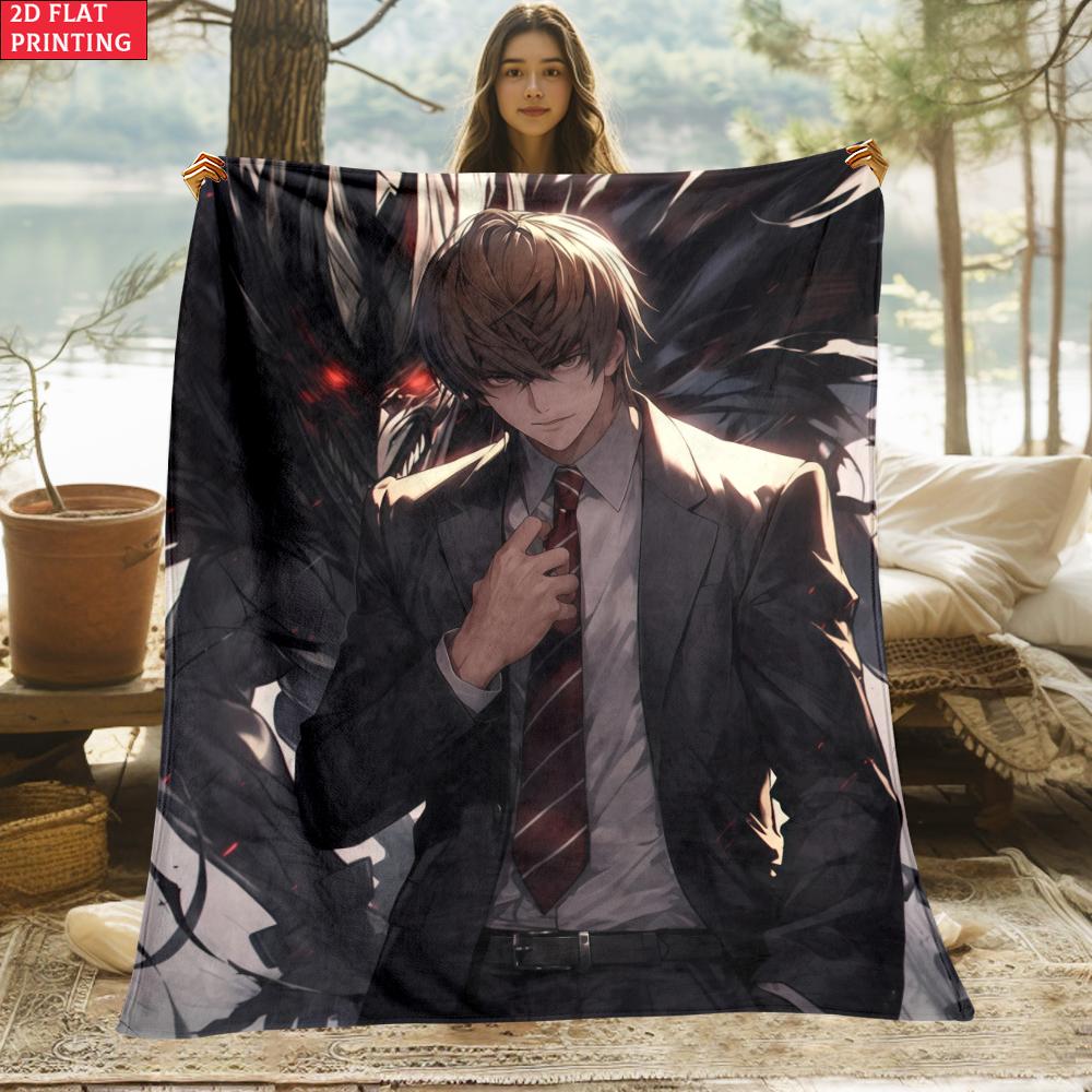 Light Yagami Print thin Flannel Blanket for Bedrooms,Living Rooms,Sofas Blankets,Lunch Breaks,blankets fluffy blanket
