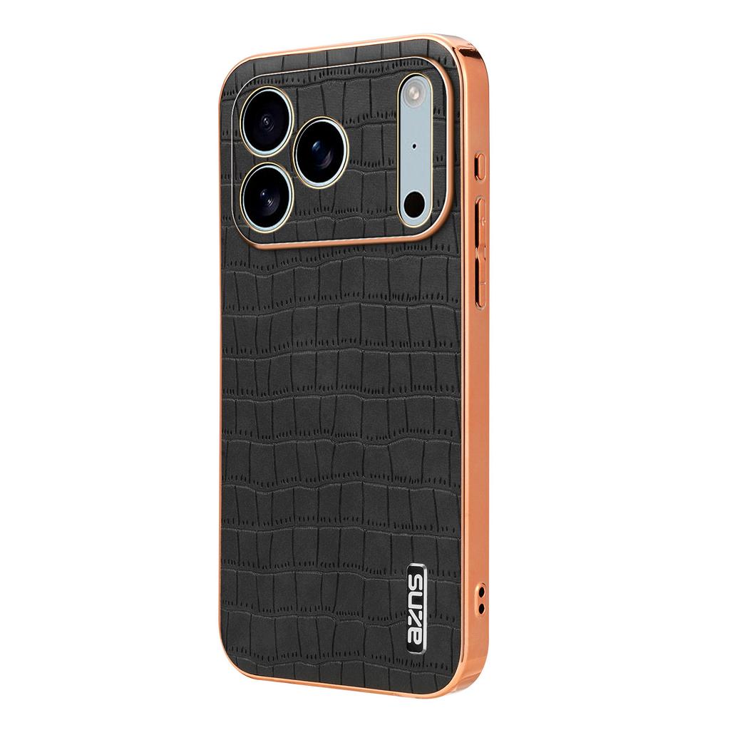 AZNS For iPhone 17 Pro Max Case Electroplating Crocodile Texture PU+TPU Phone Cover