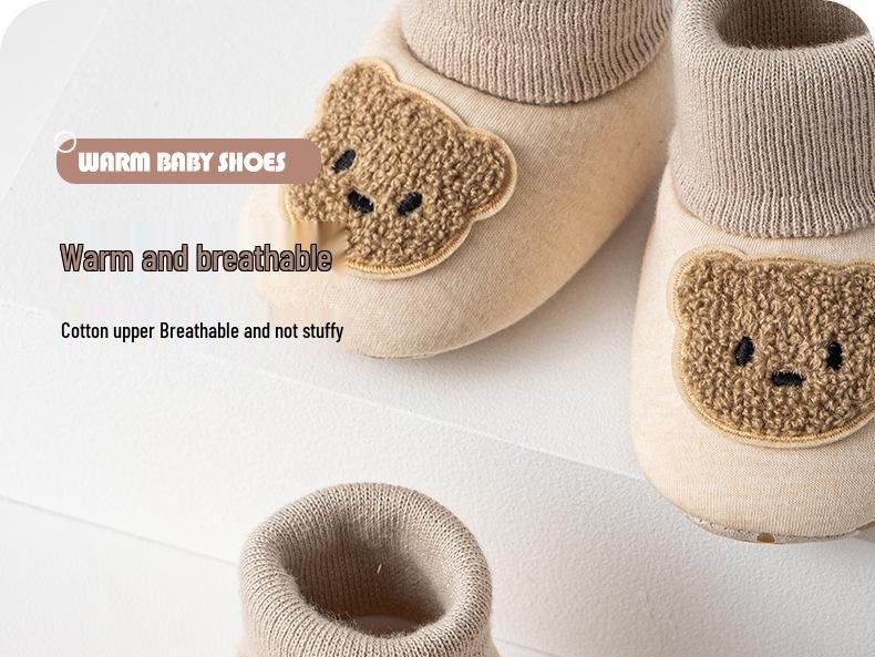 Первая обувь для новорожденного, пинетки, противоскользящие, теплые, для дома