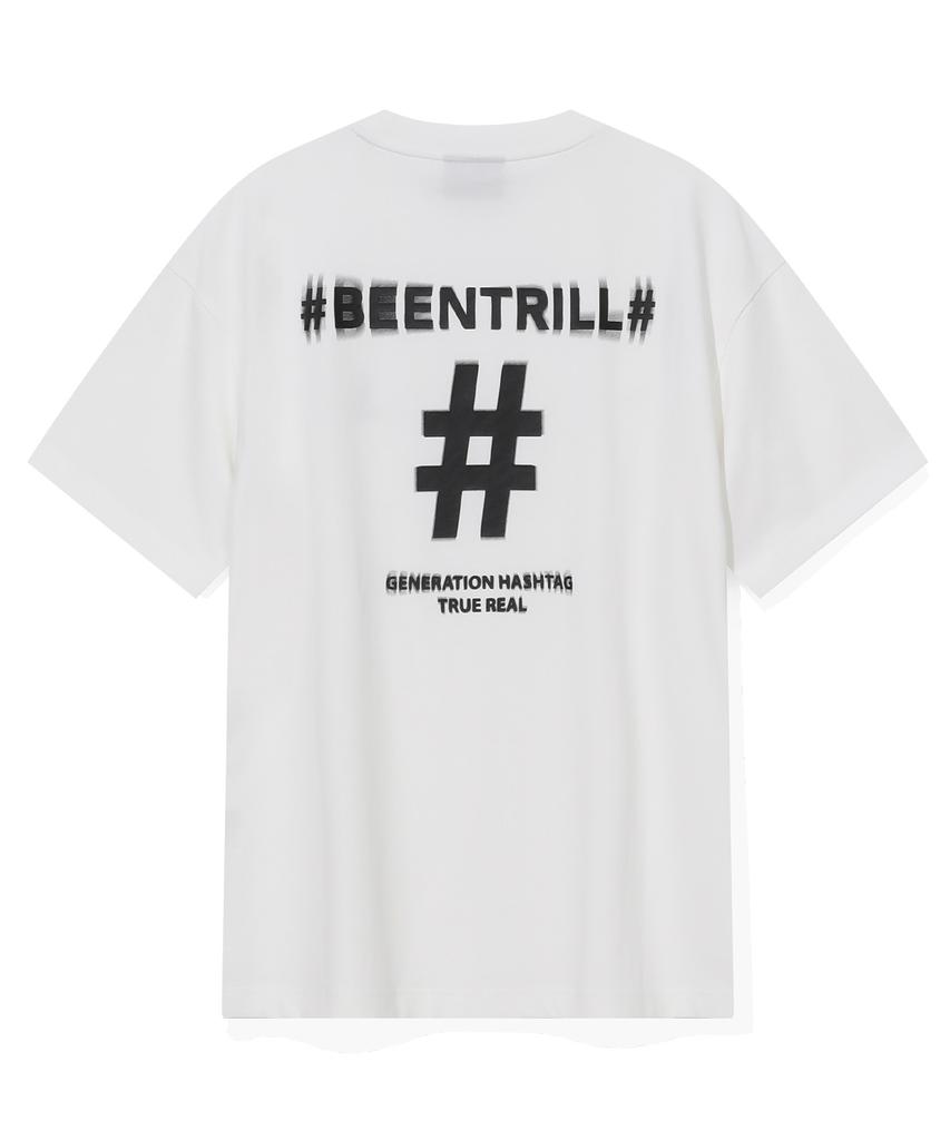 BEENTRILL Футболка с хэштегом Shake Хлопок Удобный крой (Белый с оттенком)