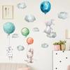 Animal Cartoon Wall Stickers for Kids Rooms Balloon Bunny Decorative 3D Wall Stickers for Children Rooms Large Kids Wall Decals