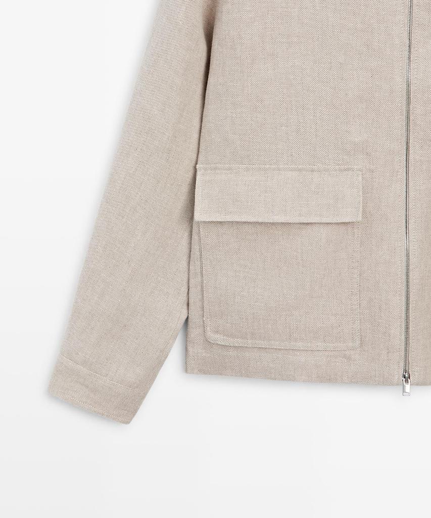 Massimo Dutti 100% Linen Total Look Pocket Jacket
