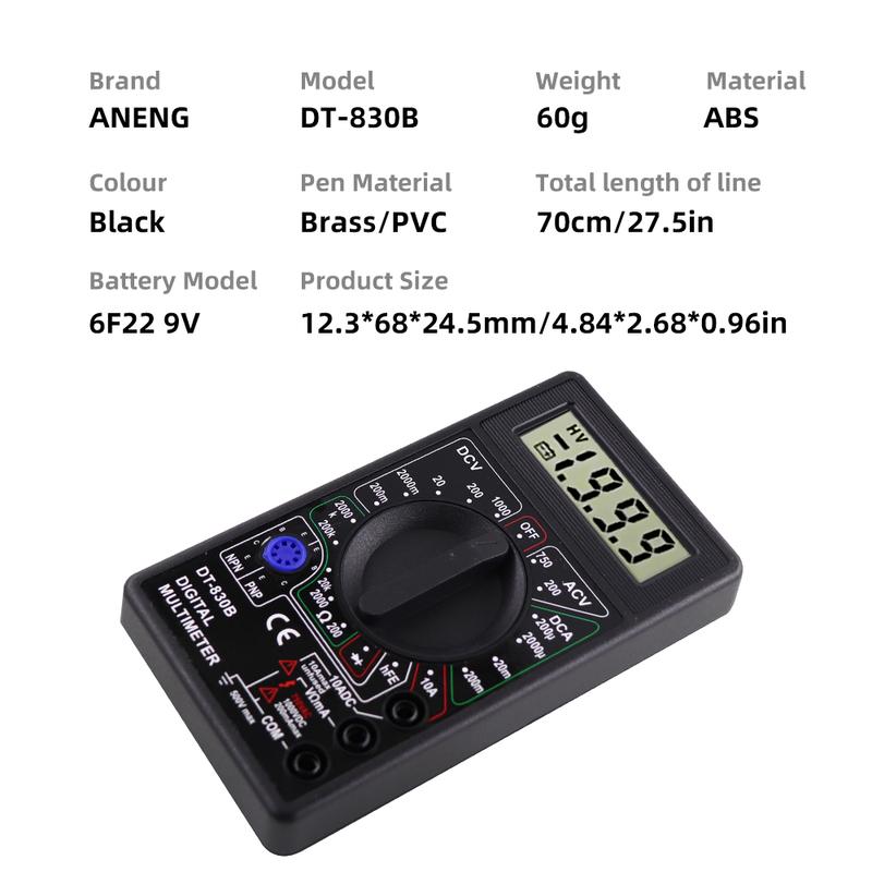 DT830B AC/DC ЖК-цифровой мультиметр 750/1000 В вольтметр амперметр омметр высокобезопасный портативный измерительный цифровой мультиметр